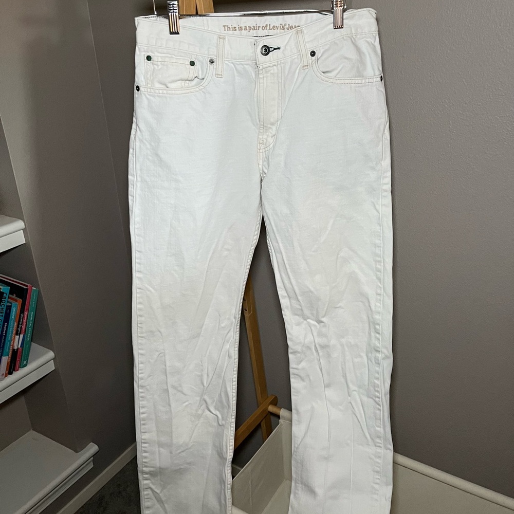 Levi's Men's White Straight Jeans